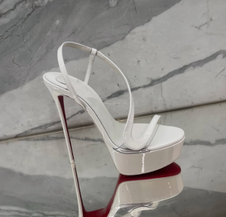 Luxury Lifestyle Shoes - Metaliczne skórzane sandały na platformie i