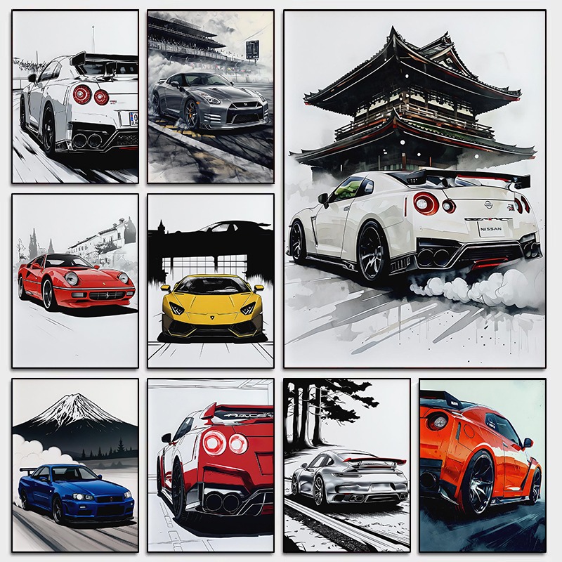 Luxury Lifestyle Japan - Japoński styl Supercar Wall Art Plakat