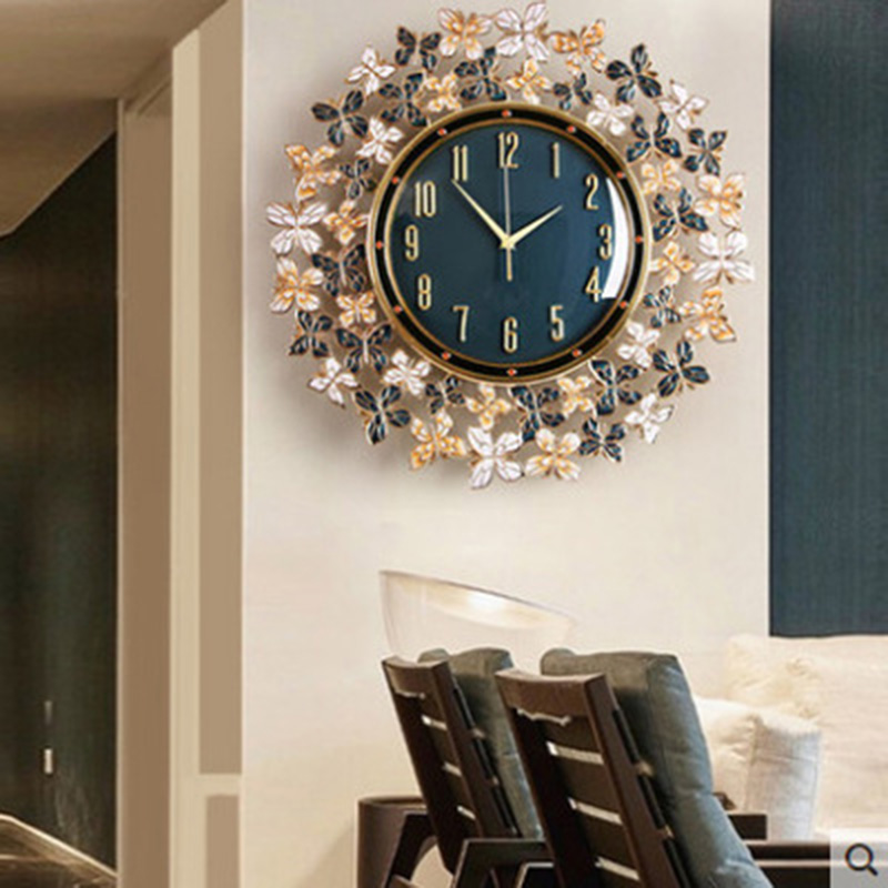 Luxury Lifestyle Homes - Zegar ścienny emaliowany motyl salon dom